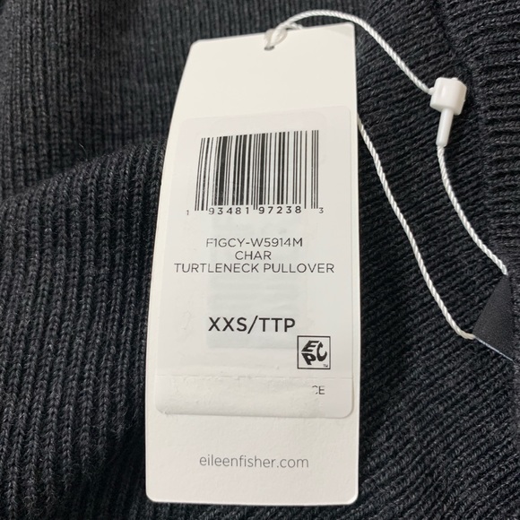 NWT EILEEN FISHER MERINO TURTLENECK TOP IN RESPONSIBLE WOOL - Picture 12 of 16